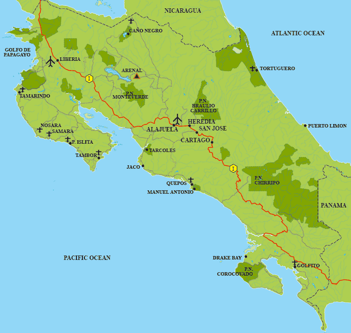 costarica map